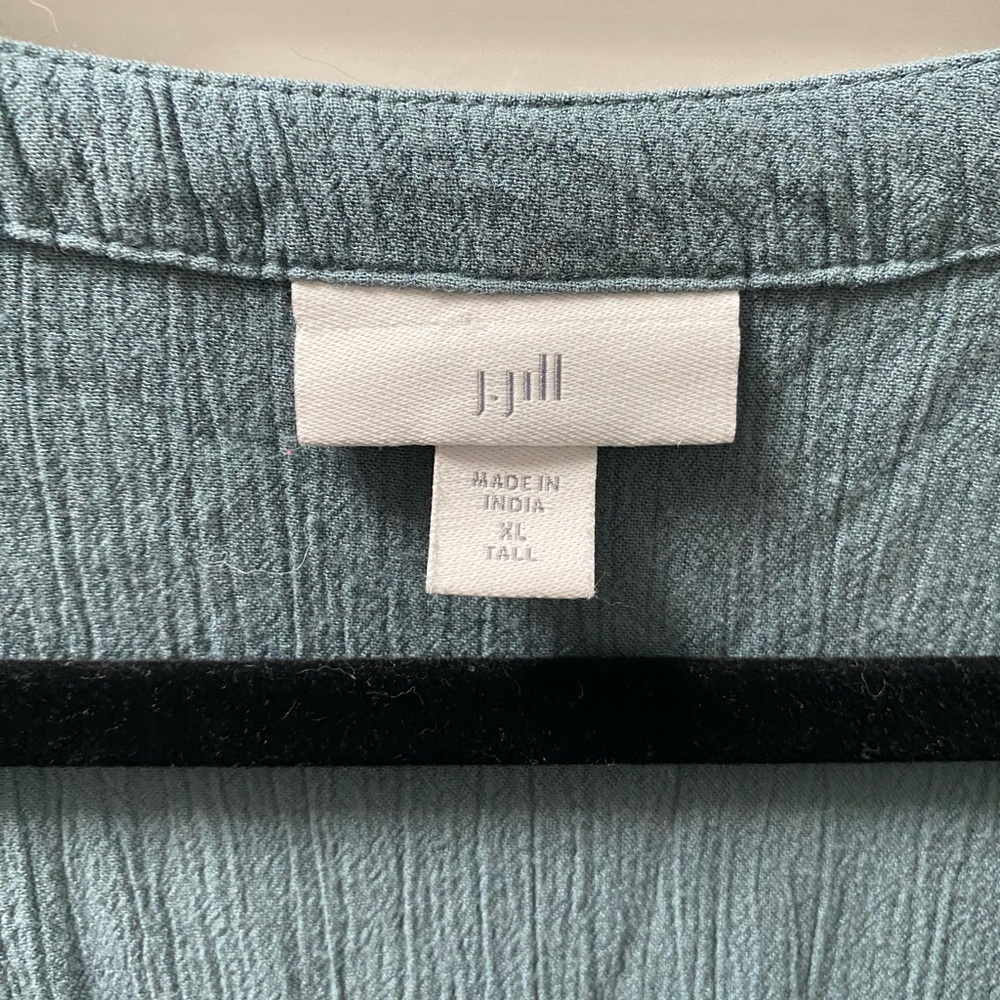 J. Jill Teal Button-Up Blouse xl tall - Picture 3 of 4